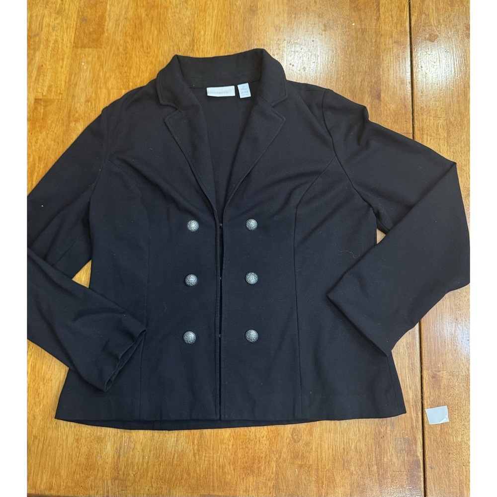 Chico's Women's Black Blazer Size 2 Double Breasted